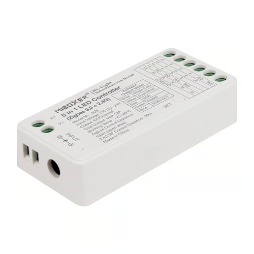5 in 1 Zigbee + 2,4ghz LED controller 5 in 1 - voor Single Color/Dual White/RGB/RGBW/RGBWW/RGBCCT LED strips 12-24v - SZ5