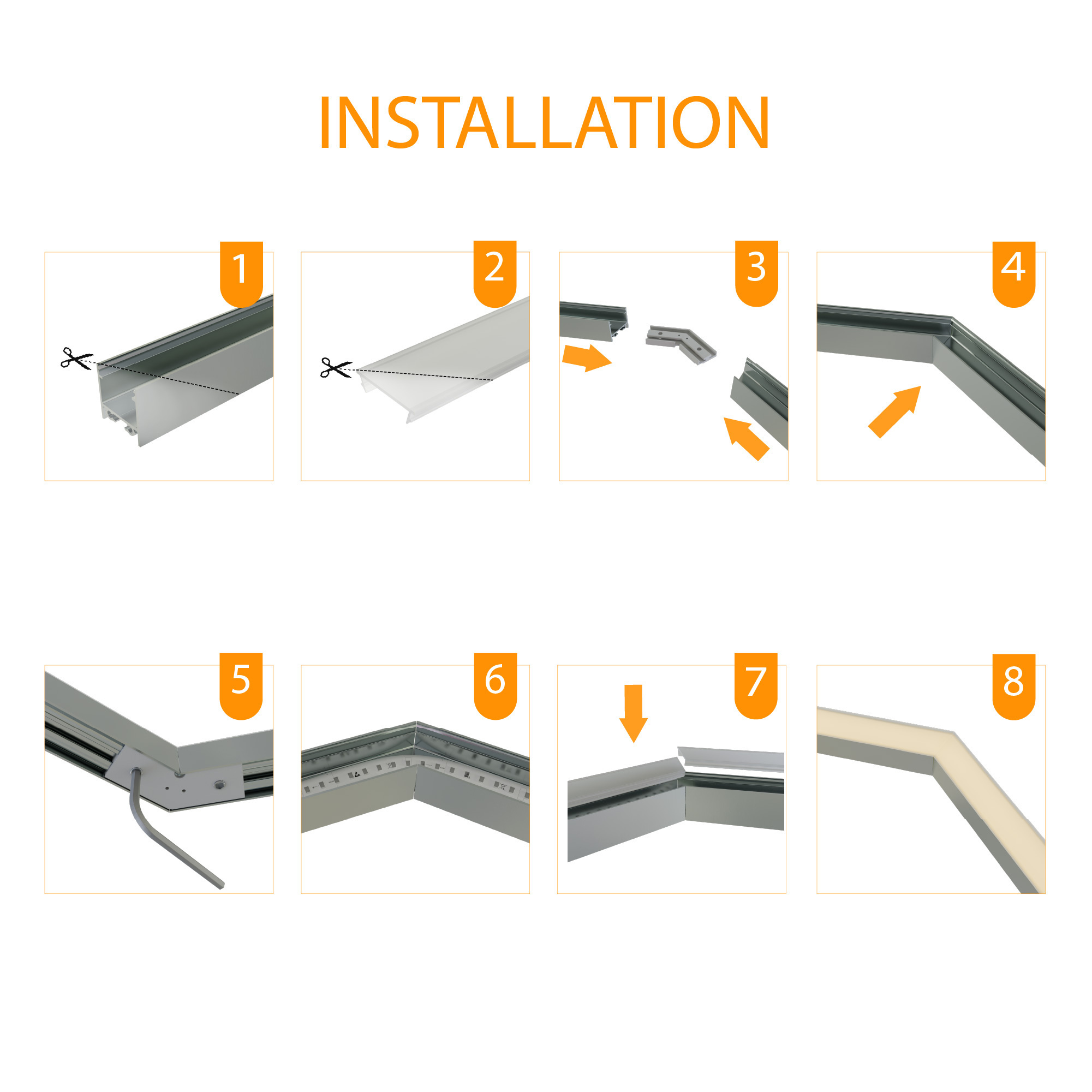 Connector 135° voor LED strip profiel 318ALU