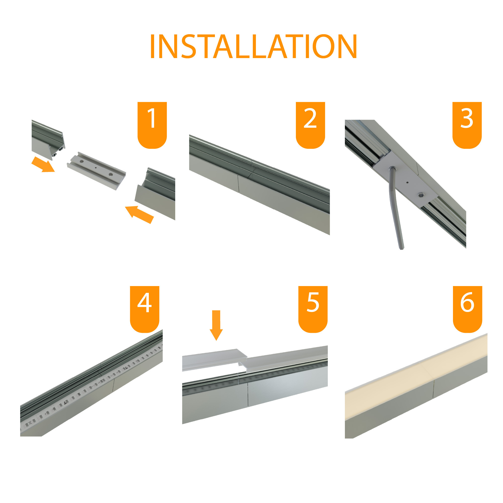 Connector 180° wit voor LED strip profiel 318WIT
