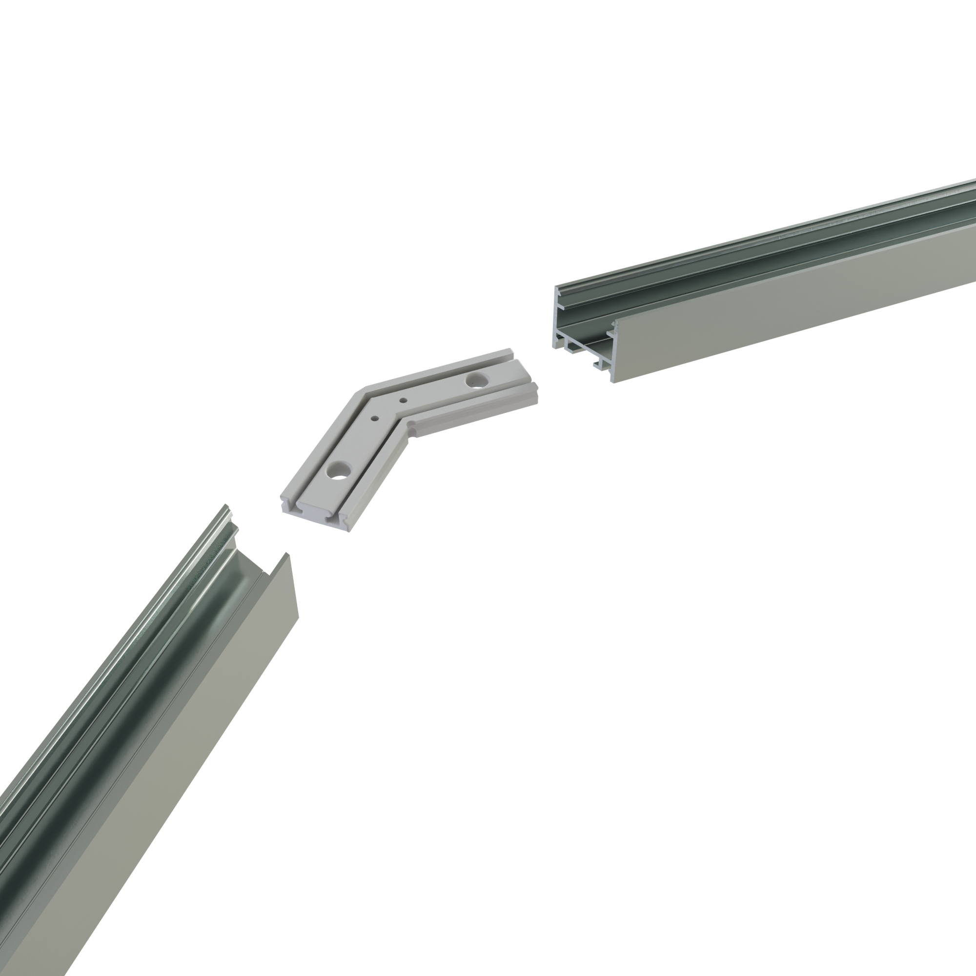 Hoek verbinding 135° zwart voor LED strip profiel 302ZWART