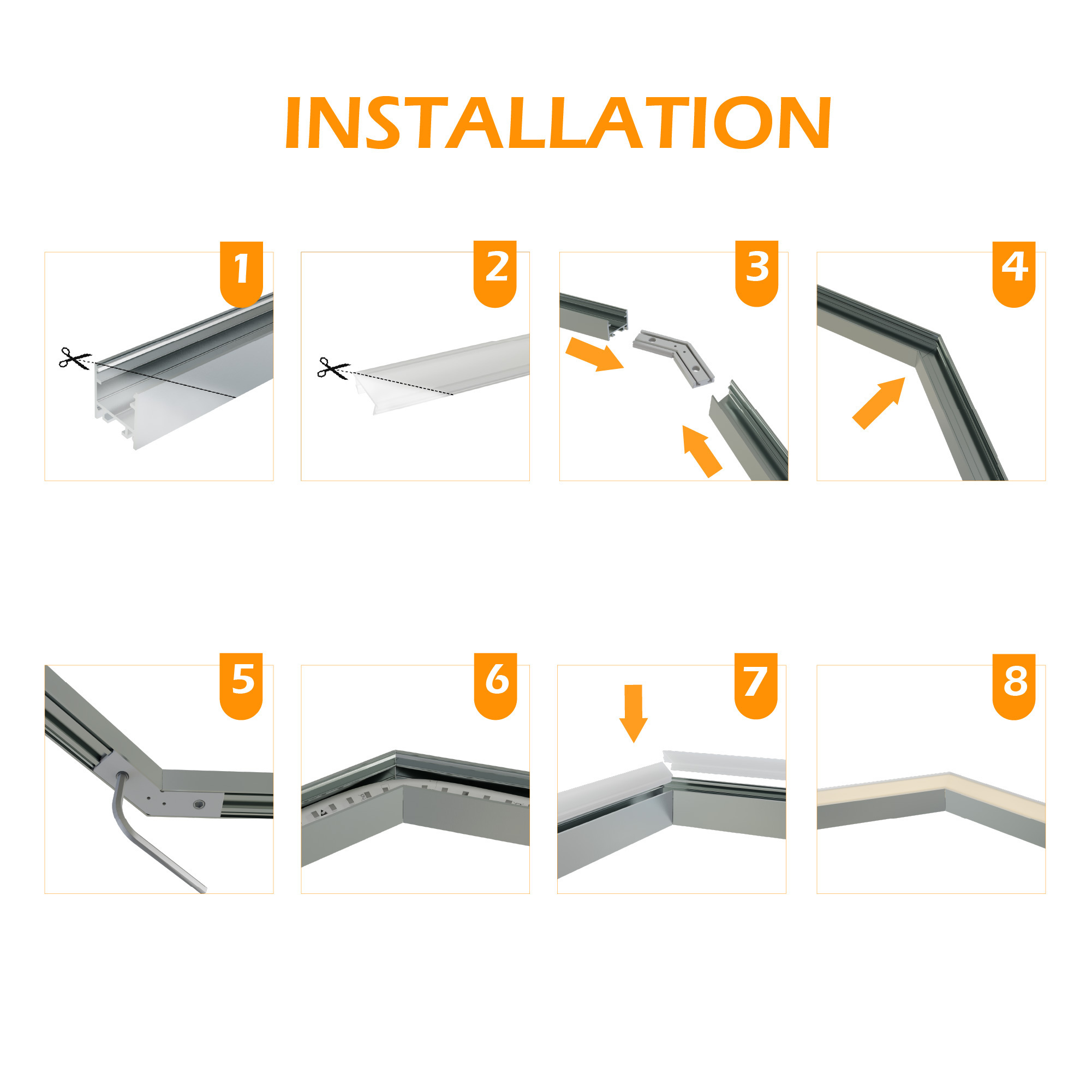 Hoek verbinding 135° zwart voor LED strip profiel 302ZWART
