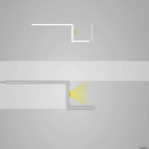 Wit LED gipsplaat profiel voor koof 43,5mm x 13,44mm - GIPS160WIT