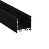 Zwart LED XL profiel met opaal afdekkap 33,4mm x 29,6mm - VARIO30-02 ACDE-9/TY - afdekking naar keuze