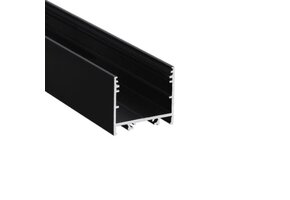 Zwart LED XL profiel met opaal afdekkap 33,4mm x 29,6mm - VARIO30-02 ACDE-9/TY - afdekking naar keuze