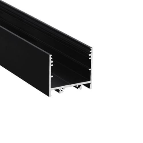 Zwart LED XL profiel met opaal afdekkap 33,4mm x 29,6mm - VARIO30-02 ACDE-9/TY - afdekking naar keuze