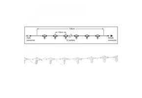 Hoofdkabel kerstverlichting wit – 120 cm – 12 aansluitingen – voor uitbreidbare LED verlichting
