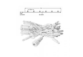 LED kerstlichtsnoer 3 meter – Warm wit 3000K – Wit snoer – 230V systeem (IP65)