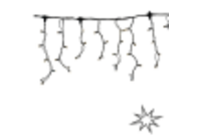 LED ijspegel kerstverlichting 2x0,4m – Warm wit 3000K + flitsend warm wit – Zwart snoer – 230V systeem (IP65)