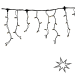 LED ijspegel kerstverlichting 2x0,4m – Warm wit 3000K + flitsend warm wit – Zwart snoer – 230V systeem (IP65)