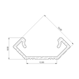 LED hoekprofiel 2 meter met opaal cover 24 mm x 8,50 mm - C28ALU