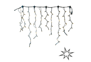 LED ijspegelverlichting 2x0,8m – 3000K & Flikkerend WW – Zwart snoer – 230V IP65