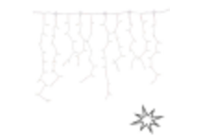 LED ijspegelverlichting 2x0,8m – 3000K & Flikkerend WW – Wit snoer – 230V IP65