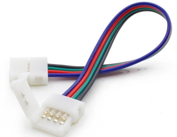 RGB LED strip verbindingsstuk met draad 10mm 2 zijdig - IP20