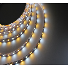 LED strip warm wit & wit 9,6W 960lm/meter 120x3528SMD 24VDC IP20 2700K - 6000K 5m Rol