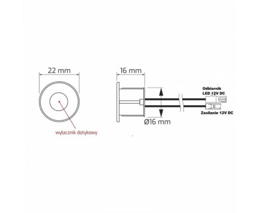 Inbouw LED touch dimmer voor enkel kleurige LED strips - WDS5 ALU