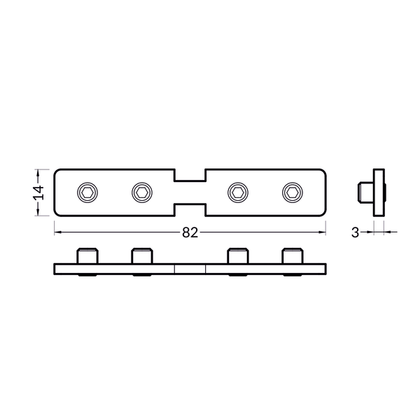 180 graden recht verbindingsstuk FRAME14 BC/Q LED strip profiel serie - afdekking naar keuze