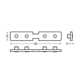 180 graden recht verbindingsstuk FRAME14 BC/Q LED strip profiel serie - afdekking naar keuze