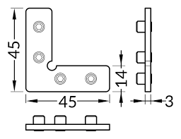 90 graden hoek verbindingsstuk FRAME14 BC/Q LED strip profiel serie - afdekking naar keuze
