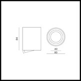 Vierkante LED opbouw lamp Zwart - OH37ZWART - kantelbaar