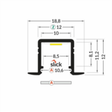 Wit LED inbouw profiel met klikcover 18,80mm x 12,00mm - 03.1WIT