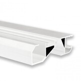 Wit LED inbouw profiel 2 meter met schuin vlak 18,8 mm x 65 mm F6WIT