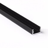 Zwart LED strip profiel met klikcover 12,2 mm x 7 mm - SLIM100ZWART