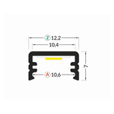 Zwart LED strip profiel met klikcover 12,2 mm x 7 mm - SLIM100ZWART