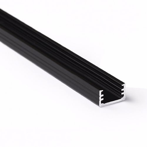 Zwart LED strip profiel met klikcover 12,2 mm x 7 mm - SLIM100ZWART