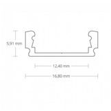 LED strip profiel plat model 40 meter inclusief cover 16,80mm x 6,47mm PL1