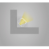 Wit LED hoekprofiel met cover 25,66mm x 18,01mm - C23WIT