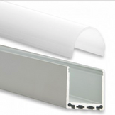 LED XL profiel 2 meter met ronde cover 24mm 36,79mm x 11,69mm - XL7.C4ALU