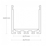 LED XL profiel 2 meter met ronde cover 24mm 36,79mm x 11,69mm - XL7.C4ALU