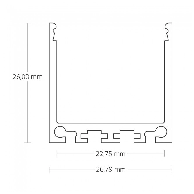 LED XL profiel 2 meter met ronde cover 24mm 36,79mm x 11,69mm - XL7.C4ALU
