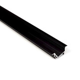 Zwart diagonaal inbouw LED strip profiel klikcover 30 mm x 12.7 mm - C22ZWART