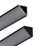 CABI12 DUO D1E LED hoekprofiel - Zwart - afdekking naar keuze