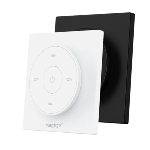 Design wanddimmer voor enkel kleurige en dual white LED strips – Draadloos – Miboxer K2-B