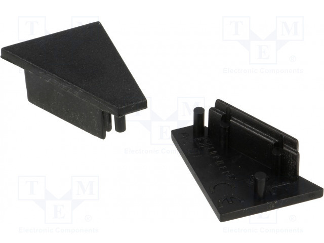 Set van 2 eindkappen t.b.v. C21ZWART