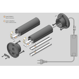 LED strip profiel kLEDingstang garderobe met cover 28 mm x 29 mm G5