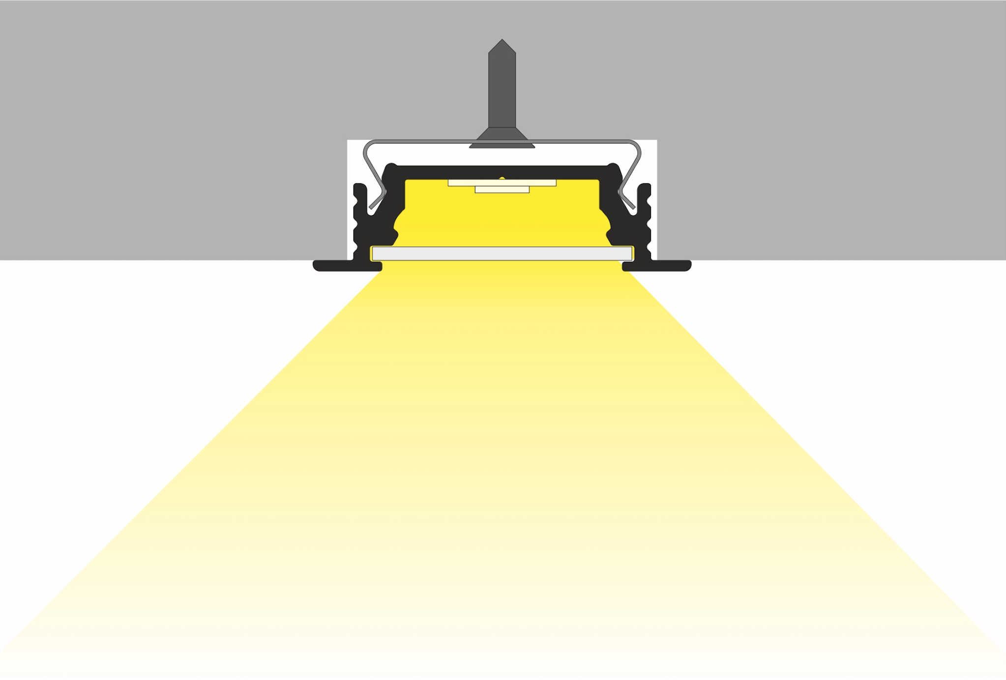 Zwart Verzonken LED strip profiel met cover 28 mm x 8 mm - 09Inbouw-zwart