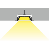 Zwart Verzonken LED strip profiel met cover 28 mm x 8 mm - 09Inbouw-zwart