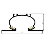 LED strip inbouw wandprofiel 2 meter 112mm x 46,40mm - IB6