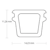 LED strip profiel rubberen afdichting 5 meter t.b.v. installatie STUC/GIPS/TEGEL 12,4mm binnenmaat