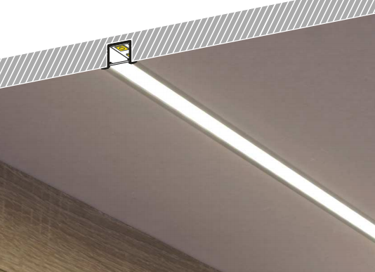 PL3 LED inbouwprofiel - Zwart - afdekking naar keuze