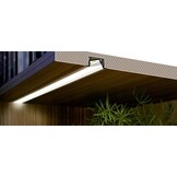 Zwart diagonaal inbouw LED strip profiel klikcover 30 mm x 12.7 mm - C22ZWART