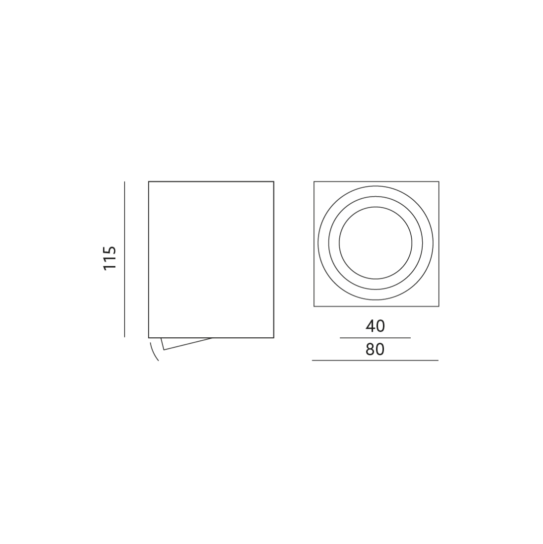 Opbouw armatuur - Chroom-37L - kantelbaar