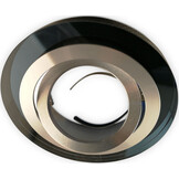Kantelbare ronde LED spot behuizing - OH50 transparant zwart met zilver