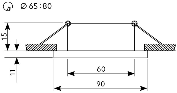 Kantelbare ronde LED spot behuizing - OH50 transparant zwart met zilver