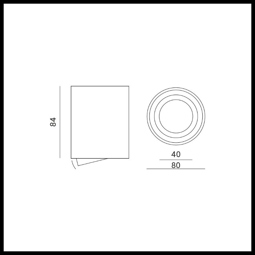 Vierkante LED opbouw lamp RVS - OH37RVS - kantelbaar
