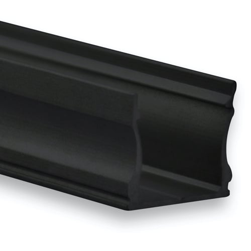 Zwart opbouw LED strip profiel met cover 17 mm x 15,2 mm - 06ZWART