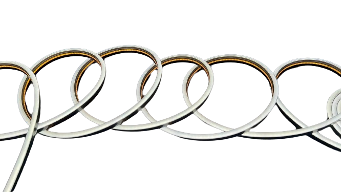 Zwarte Mini Neon Flex LED strip 24 volt 3000 kelvin warm wit 12W 980LM 4 x 8 mm IP65 – 3 meter